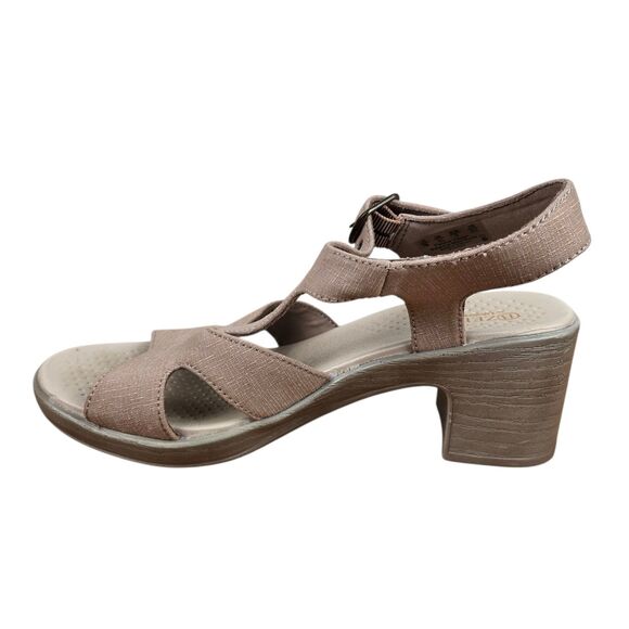 Bzees Everly Lifestride Biscotti Beige Sandal 7 M Buckle Strap Block Heel - Picture 7 of 12